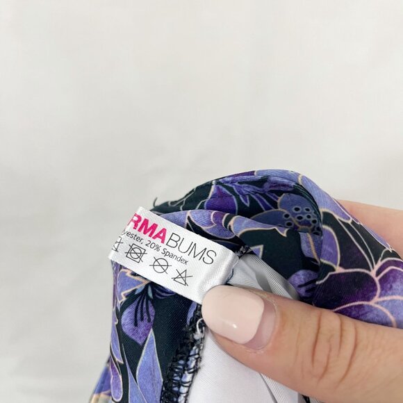 Dharma Bums Black & Purple Floral Athletic Leggings Yoga - Size Small - Picture 4 of 7